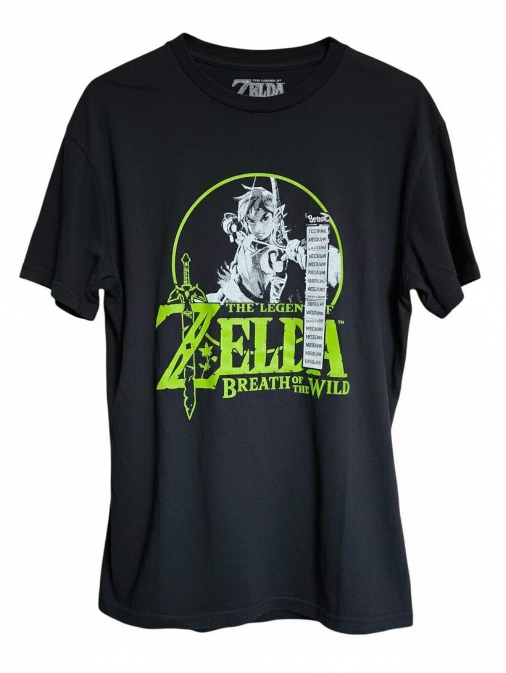 The Legend of Zelda Breath of the Wild Link Graphic Tee Black T‑Shirt Medium